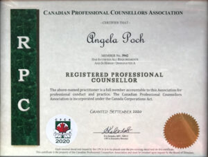 CPCA Registered Professional Counsellor #3942